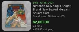 NES King's Knight (1985) Nintendo Sealed WaTa 7.5 Complete CIB New Unopened