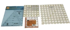 4 Quilting Rulers Omnigrid 95 & 6G, Fiskars 4.5'x 4.5" Ruler, Tri Tool Triangle