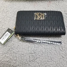 Badgley Mischka Long Wallet with Phone Pocket Wristlet Black BM-4178 - MSRP $59