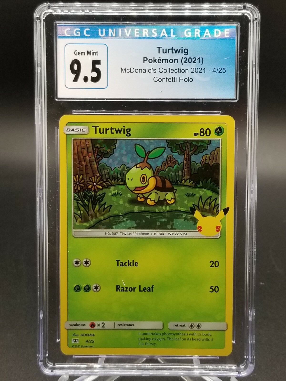 CGC 9.5 GEM MINT Turtwig Promo McDonald's 25th Pokemon Card 4/25 Holo -1 |  eBay