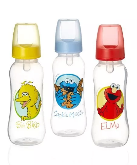 Sesame Street Beginnings Baby Bottles 9 oz 3 Pack Big Bird Elmo