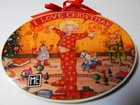 Mary Engelbreit Christmas Ornament "I Love Christmas" 2 Sided Oval Vintage