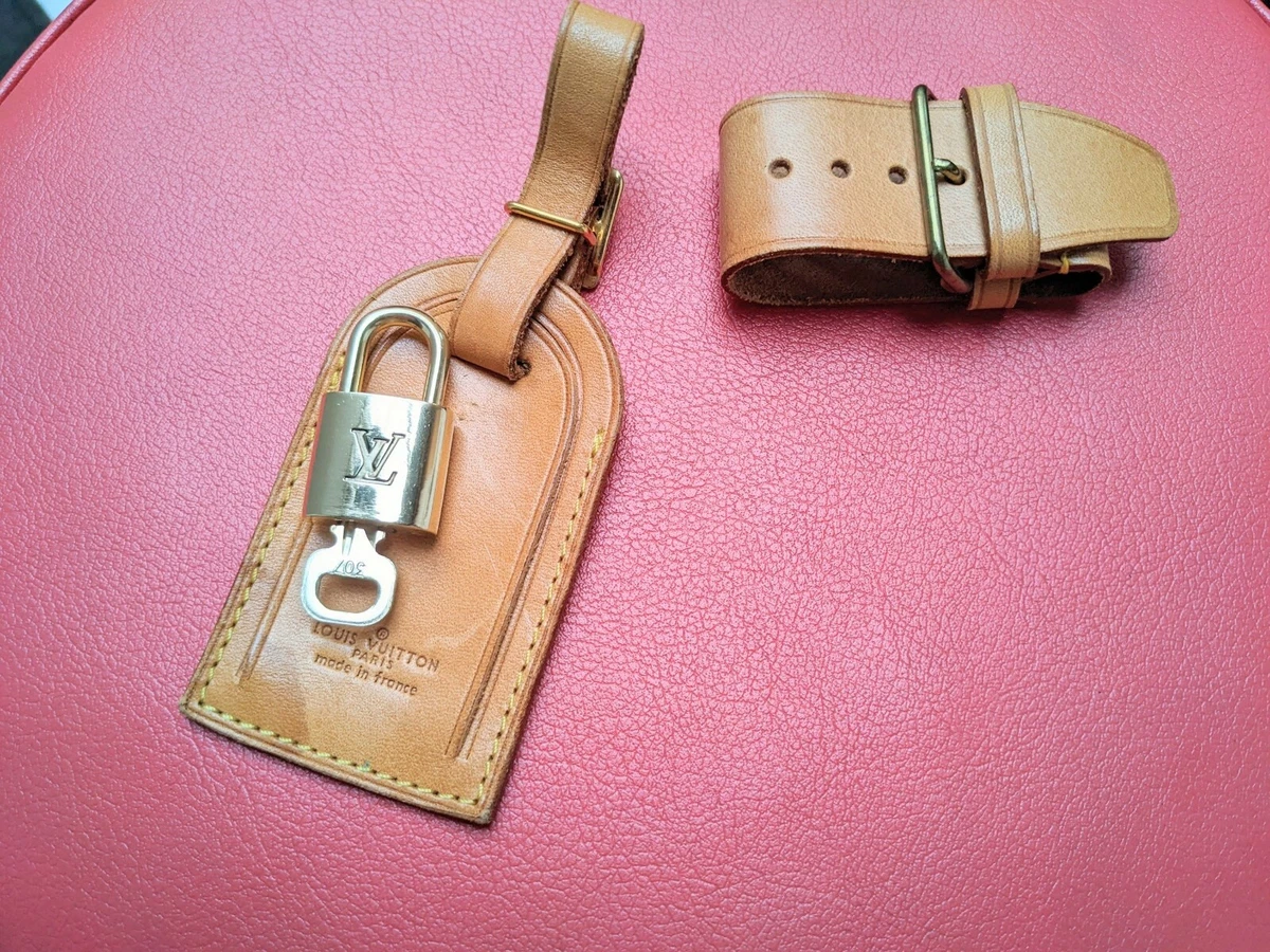 Louis Vuitton Authentic Luggage Tag Lock & Key Set