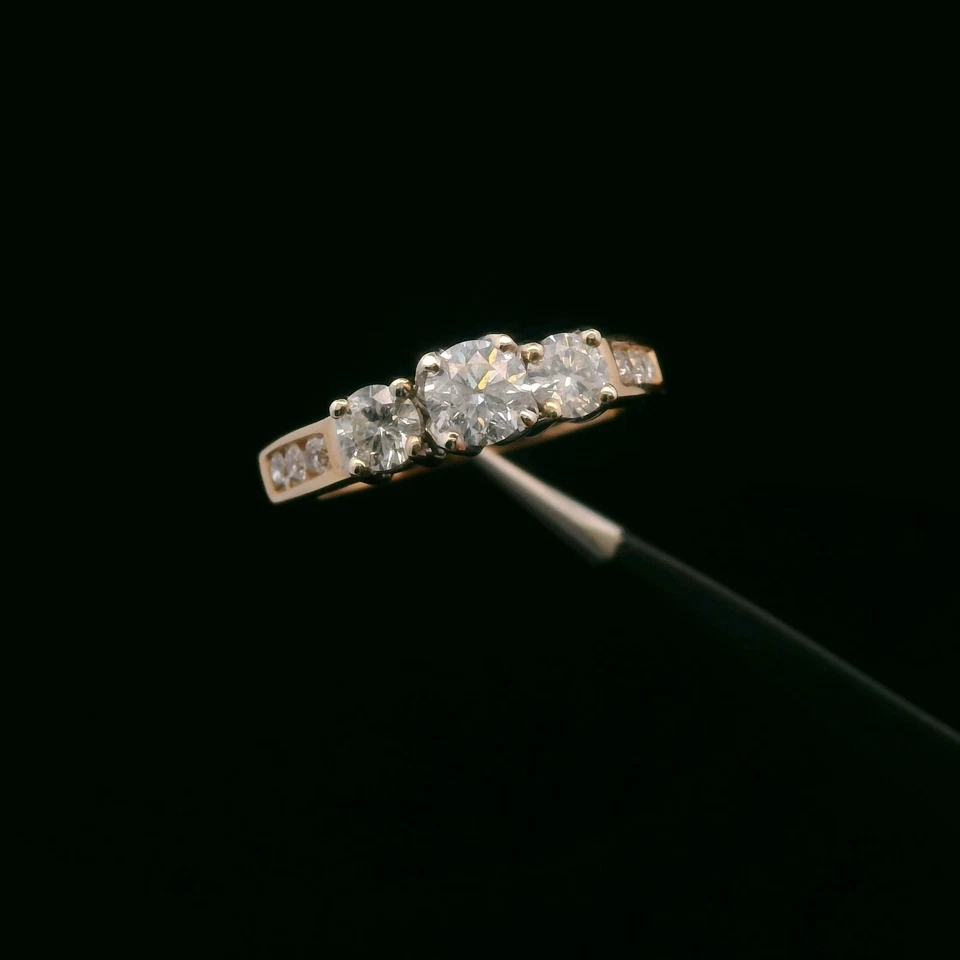 Anillo de diamantes de oro amarillo de 14 quilates de 1,00 quilates - tamaño 6,5 - 4,54 g Foto 2 de 4