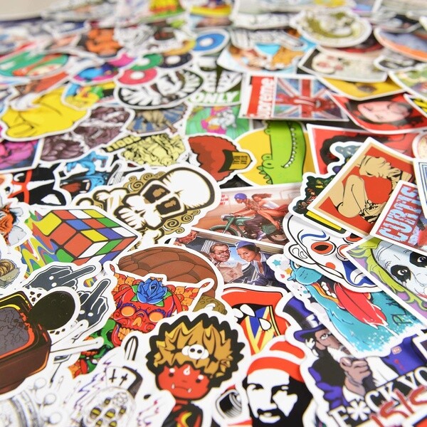 Maxi Lotto 100 Adesivi! Stile Hippie, Graffiti E Anime Per Skateboard E Laptop. Vinile Colorato, Dimensioni Varie. - Foto 4