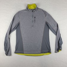 Lululemon Sweater Mens XL Gray Yellow Stretch Quarter Zip Sweatshirt