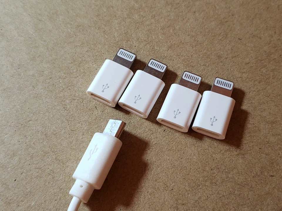 lot 4x Micro USB 8Pin Data Cable Adapter android to iPhone Converter For iPhone - Image 3 of 4