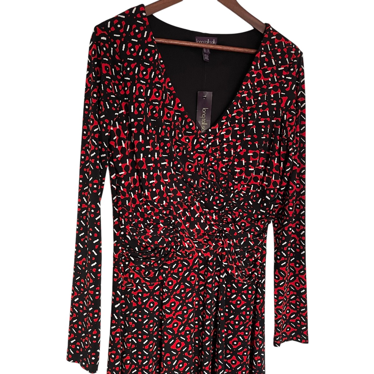 long tall sally red dress LTS Tall Women's Berry Red Floral Tie Waist Maxi Dress