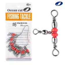 OCEAN CAT Three-Way Brass Swivel Barrel Swivel  Cross Line Swivel Fishing Tackle