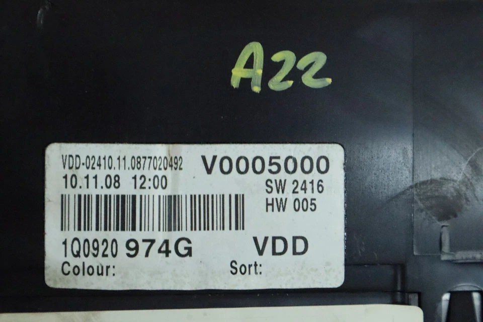 Volkswagen EOS 2007 2008 2009 velocímetro medidor grupo fabricante de equipos originales sin circular millas Foto 3 de 4