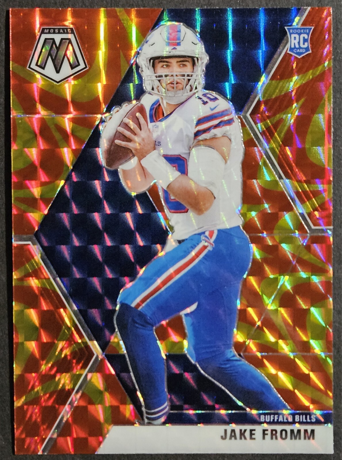 2020 Panini Mosaic Orange Reactive Prizm #242 Jake Fromm Rookie RC Buffalo Bills
