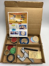 Vintage NOS Badge A Minit Hand Press Button Maker Complete