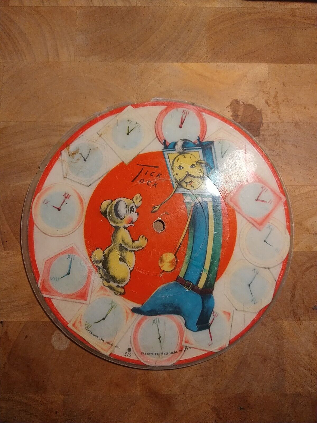 1940's Voco Picture Disc -Tick Tock/A Frog Went Walking.., DAMAGED; 78RPM 615
