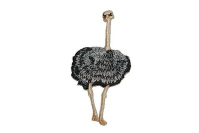 6 cm Bügelbild Aufnäher Applikation Vogelstrauß Vogel Australien Strauß 3,1 cm