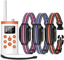 3 Dog Shock Collar with Remote, Dog Bark Collar for Large Dog