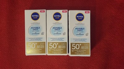 3 x NIVEA SUN 40ml UV Gesicht Experte Invisible Daily UV-Fluid LSF 50+ NEU  OVP