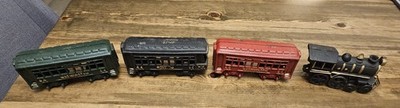 VTG Hubley Cast Iron 4 Piece Train Set L@@K! 