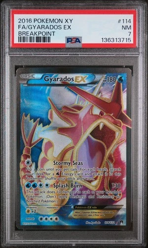 2016 POKEMON XY BREAKPOINT #114 FULL ART/GYARADOS EX PSA 7