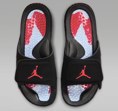 NIB Jordan Hydro VI Retro Slides, Men's Sandal, Black/Infrared 23