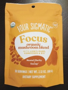 FOUR SIGMATIC FOCUS Organic Mushroom Blend 30-SERVING BAG +STAINLESS STEEL SPOON