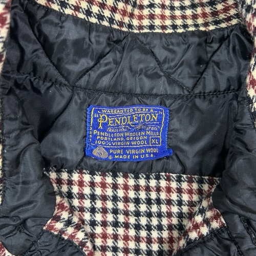 Vintage 70s Pendleton Hounds Tooth Button Up Wool Flannel Shirt Mens Size XL - Picture 8 of 8