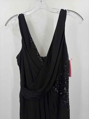 Pre-Owned David Meister Black Size 6 Maxi Evening Gown