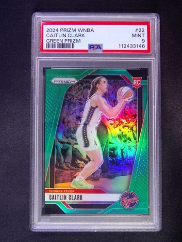 2024 Panini WNBA Prizm Caitlin Clark #22 RC Rookie Green PSA 9