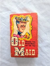 1940's OLD MAID Nursery Rhymes & Folk Tales Card Game w/box  E.E. Fairchild