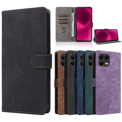 für  T-Mobile T Phone 3 Pro 5G Case, Retro RFID Leder Geldbörse Card Stand Cover
