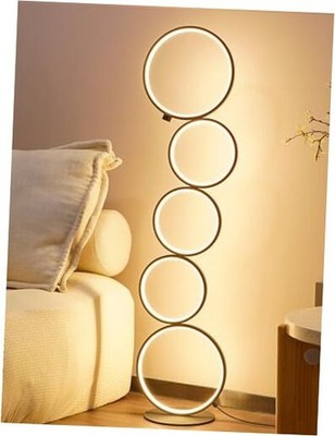 NUÜR 43.3'' Modern Floor Lamp, LED Floor Lamp for Living 5 Circle Floor Lamp