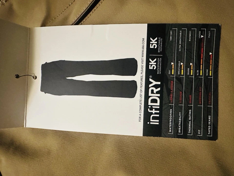 686 Pantalones Para Hombre M Todo Clima Aislados Impermeable 5K Infidry Snowboard Foto 3 de 4
