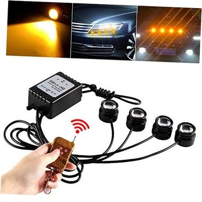  4 in 1 Car Motorcycle LED Eagle Eye Emergency Strobe Warning Lights Car amber