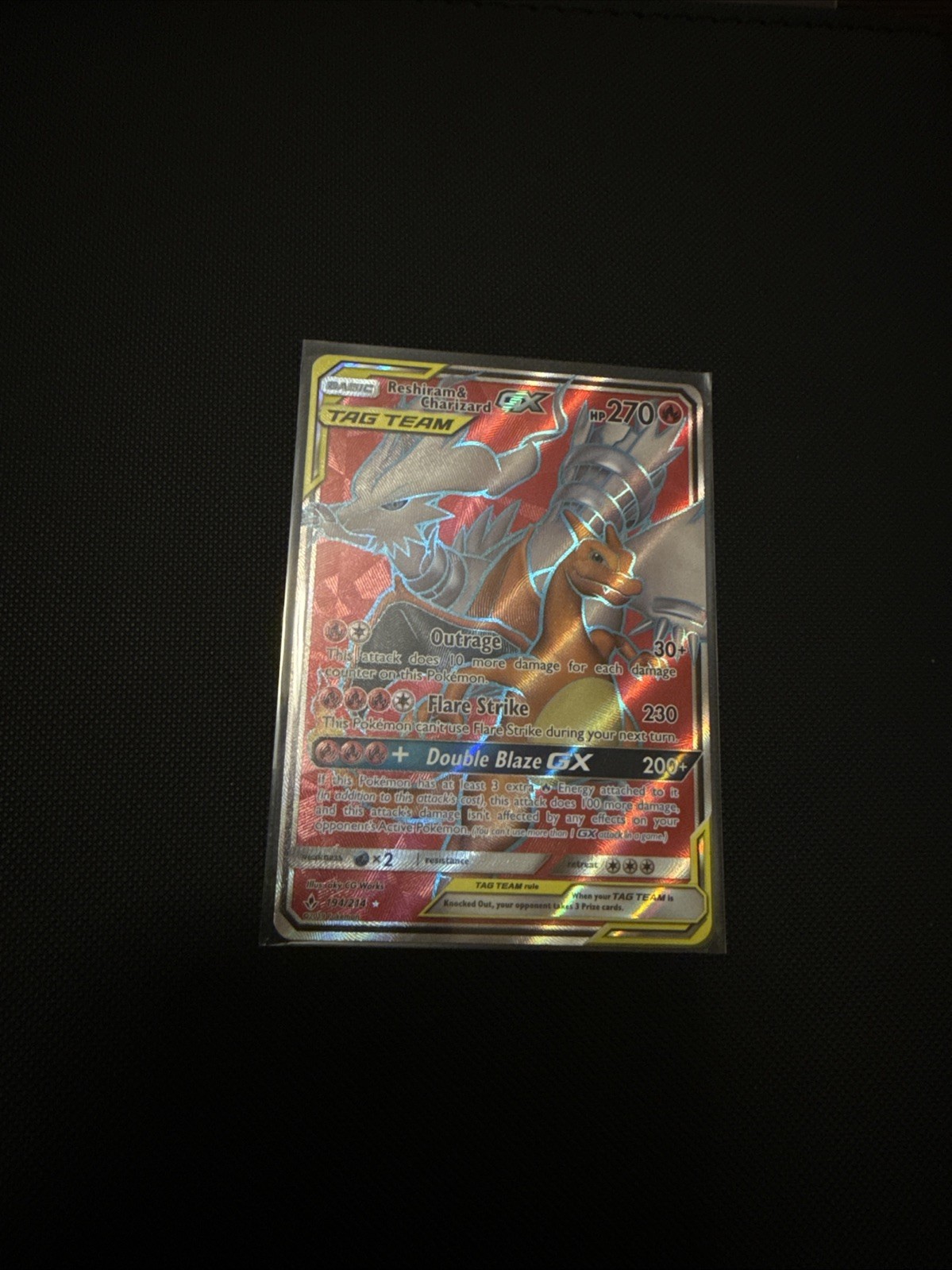 Reshiram & Charizard GX (Full Art) 194/214 Sm-Unbroken Bonds Holo
