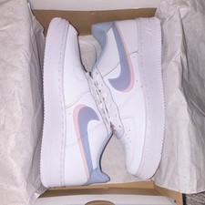Nike Air Force 1 LV8 GS Leather White Light Blue Pink Unisex Kids Sneakers 5.5Y
