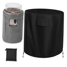 Fire Pit Cover with Air Vents and Handles Round, Cylinder 24 