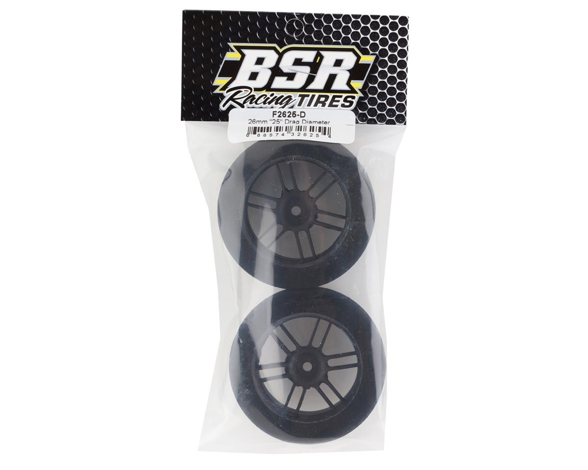 BSR Racing Drag Foam Tires (Black) (2) (26mm Wide) (25 Shore) [BXRF2625D]