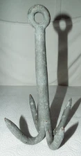 RARE ANTIQUE/VINTAGE 12" TALL GRAPPLING HOOK GREAT PATINA WEIGHS 4 LBS. READ!!!