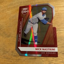 2021 Panini Elite Extra Ed. Nick Nastrini Prime Numbers Die Cut Red #’d 014/130