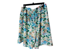 CARIBBEAN swim Shorts Trunk 3XT Tall multi color tropical Palms Beach Boats NWT