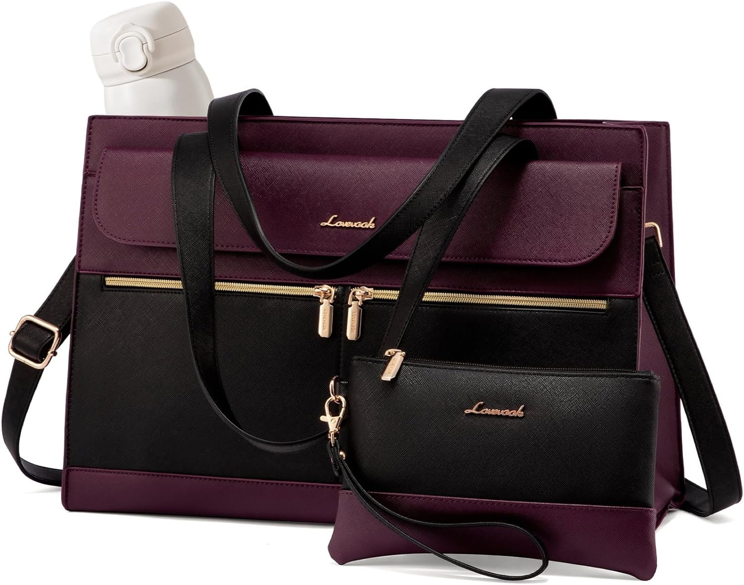 Laptop Bag for Women 15.6 Inch Tote Work Professional Leathe