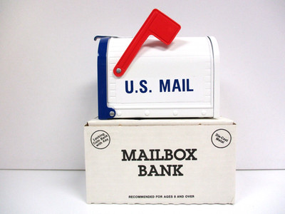 ERTL - U.S. MAIL / USPS POSTAL SERVICE - METAL MAILBOX BANK WITH LOCK - STEEL