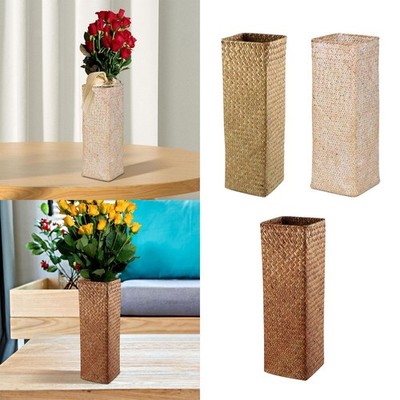 Rattan Blumenkorb Vase Blumenarrangement Home Decor Rustikal handgewebt