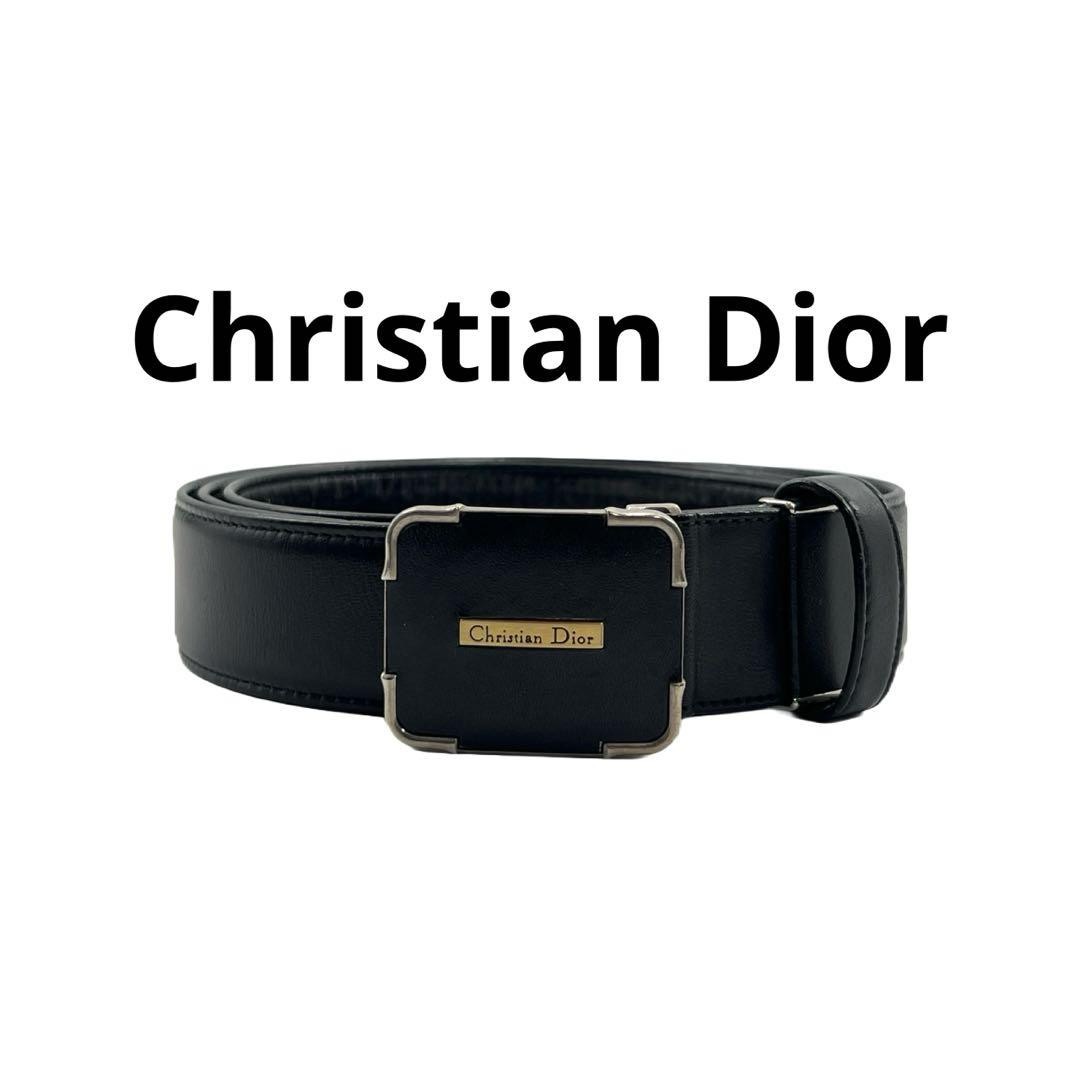 Christian Dior MONSIEUR Belt Logo Leather Black Men's From