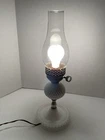 VTG Hobnail White Milk Glass Hurricane Table Lamp