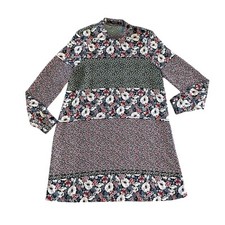 Zara Basic Collection Women’s Small Floral Boho Patch Mini Dress Tunic