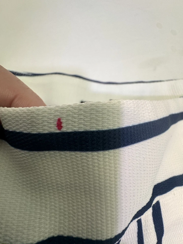 Boston Proper 裤子女式 4 码条纹侧开衩海军蓝白色办公室 — 第 3/4 张图片