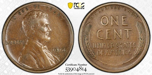 1914-D PCGS XF45 Lincoln Wheat Cent
