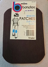 Bondex Iron On Patches Pkg of 2 Seal Brown 5" x 7" NEW