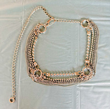 Steam Punk Metal Chain Belt Silvertone Belly Dance Waist Chain Adjustable