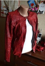 Freaky Nation Damen Leder Jacke rot